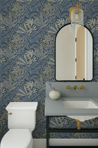Safiyya Blue Vintage Floral Wallpaper Peel and Stick Contact Paper 17.3" x 197" - Image 7
