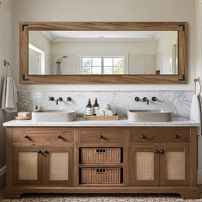 FICTOR Wooden Full Length Mirror, - Image 8