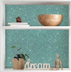 CRE8TIVE 8"x354" Light Teal Glitter Wallpaper Border Peel and Stick Wall Border - Image 2