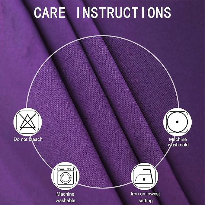 LEMOMO Purple Thermal Blackout Curtains/38 x 84 Inch/Set of 2 Panels Room - Image 4