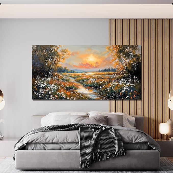 Canvas Wall Art Decor Vintage Wildflower Wall Art Prints Large Wall Art - Image 3