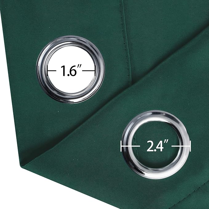 LEMOMO Dark Green Thermal Blackout Curtains/52 x 108 Inch/Set of 2 Panels Room - Image 6