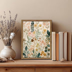 Framed Boho Floral Wall Art, Neutral Botanical Wildflower Canvas Wall Decor - Image 9