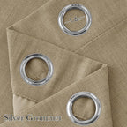 NICETOWN Short Faux Linen Oatmeal Blackout Curtains 63 inches Long - Image 2