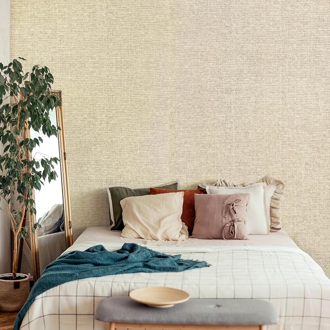 Ansehan Wallcovering W030105 Envy Collection 36" W x 8 Yard L, Natural Paper - Image 4