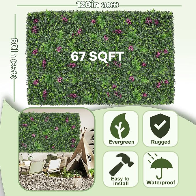 Greenery Grass Wall Boxwood Plant Roll: 80"x120" - Image 2