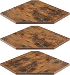 SUYU Set of 3 Floating Corner Shelves, 11.8" Rustic Wood Corner Shelf Wall by SUYU