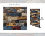 FLFK Vintage Wallpaper Peel and Stick Removable Wood Bricks Wallpaper 16" x - Image 2