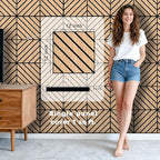 WoveN SounD Artisan Acoustic Wall Panels, 16 Pack 12x12 Inch, PVC Wood Grain - Image 2