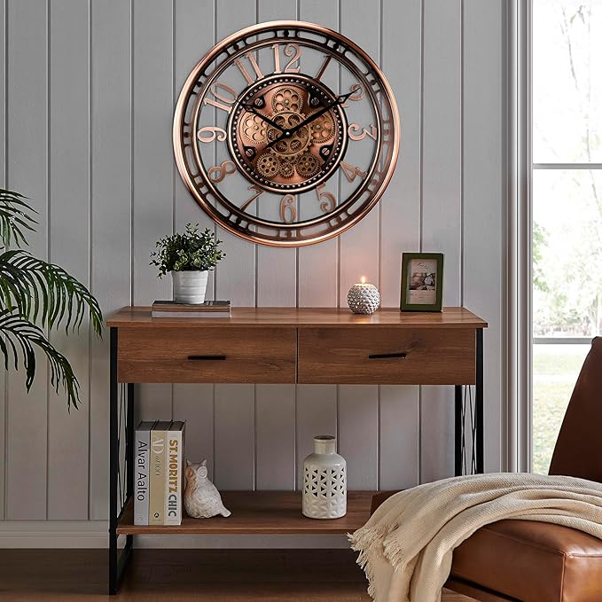 CLXEAST 21 Inch Moving Gear Wall Clock - Image 4