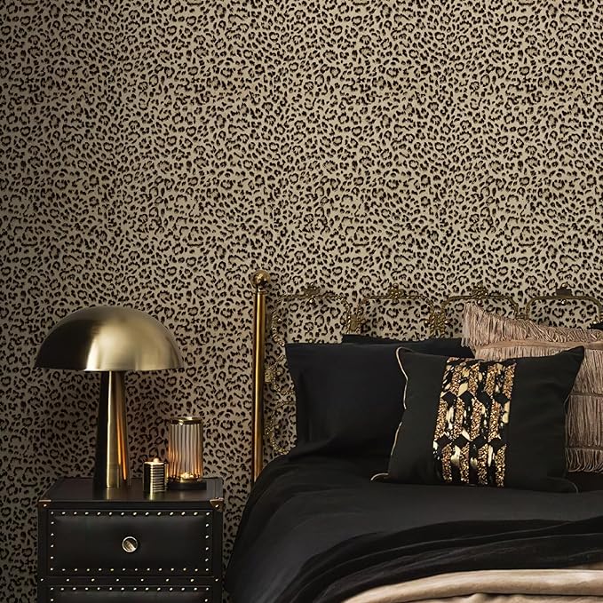 JiffDiff Leopard Print Peel and Stick Wallpaper, Waterproof Removable Self - Image 2