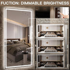 FENNIO Full Length Mirror with Lights, Free Standing Lighted Floor Mirror - Image 2