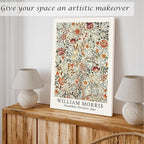 Induslyfe Large Framed Flower Wall Art Canvas Decor Set of 3, William Morris - Image 4