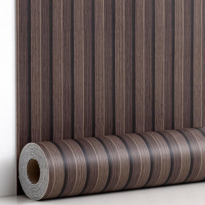 Haimin Wood Grain Slat Wall Panels Peel and Stick Faux Wood Thick Wallpaper by HaiminHomeDecorWallpaper
