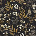 Laatse Gothic Wallpaper Peel and Stick Dark Floral Wallpaper 17.5in x 78.7in by Laatse