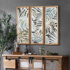 XIAOAIKA Boho Hand-Carved Wood Wall Art Decor, 35.5" Tropical Leaf Design by XIAOAIKA