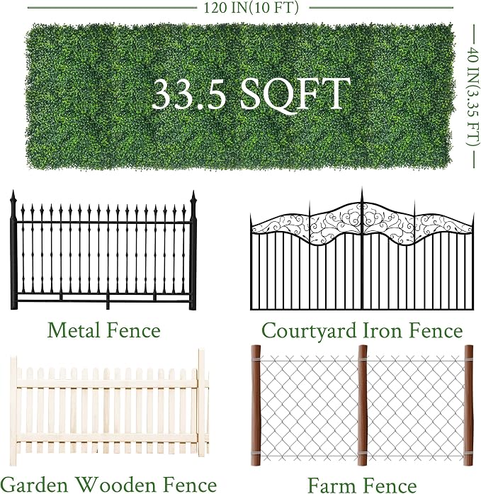 Artificial Ivy Privacy Fence Screen:40"x 120" 4-Layer Leaf UV-Anti Faux - Image 2