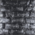 YU LI 3DH 3D Wall Panels Peel and Stick 11PCS Black Foam Brick Wallpaper by YULI3DH