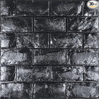 YU LI 3DH 3D Wall Panels Peel and Stick 30PCS Black Foam Brick Wallpaper by YULI3DH