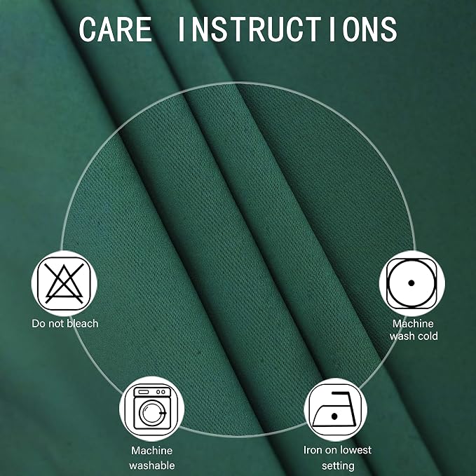 LEMOMO Blackout Curtains 66 x 84 inch/Dark Green Curtains Set of 2 - Image 4