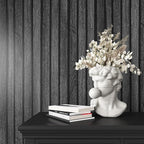 VEELIKE Charcoal Black Wood Slat Peel and Stick Wallpaper 24''x118'' Modern - Image 6