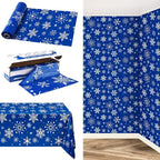 Kochorie 100 Ft x 54 Inch Blue Snowflake Tablecloth Roll by Kochorie