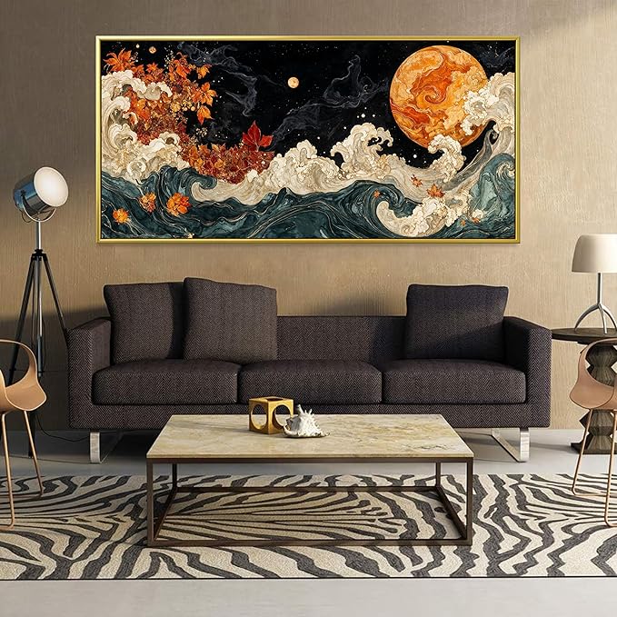 Large Wall Art For Living Room Gold Framed Wall Art Prints Boho Abstract - Image 5