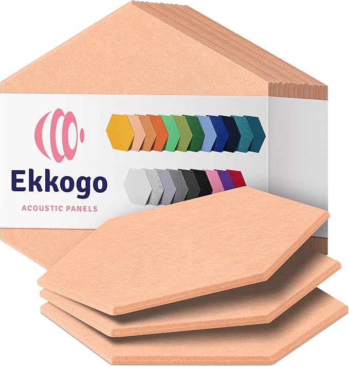 Acoustic Panels 12-Pack Soundproof Wall Panels 14"X12.1"X0.4" Sound Panels High by EkkogoAcousticPanels