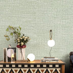 Green Grasscloth Peel and Stick Wallpaper 17.3"x120" Faux Linen Textured - Image 3