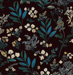 Laatse Vintage Wallpaper Peel and Stick Dark Green Floral Wallpaper 17.5'' x by Laatse