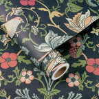 FunStick Navy Blue Floral Wallpaper Peel and Stick Vintage William Morris Green - Image 6