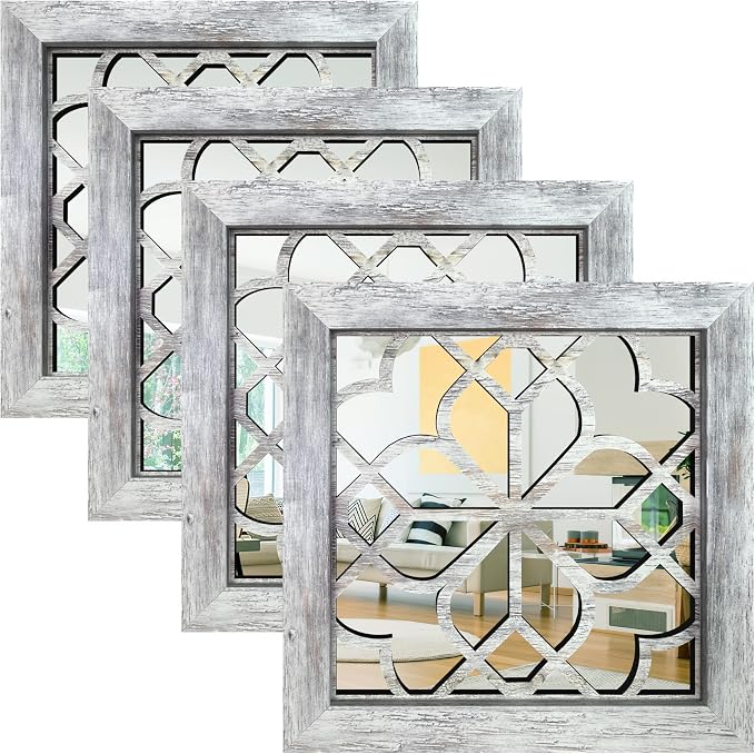 Set of 4 Boho Wall Mirrors by HMANGE