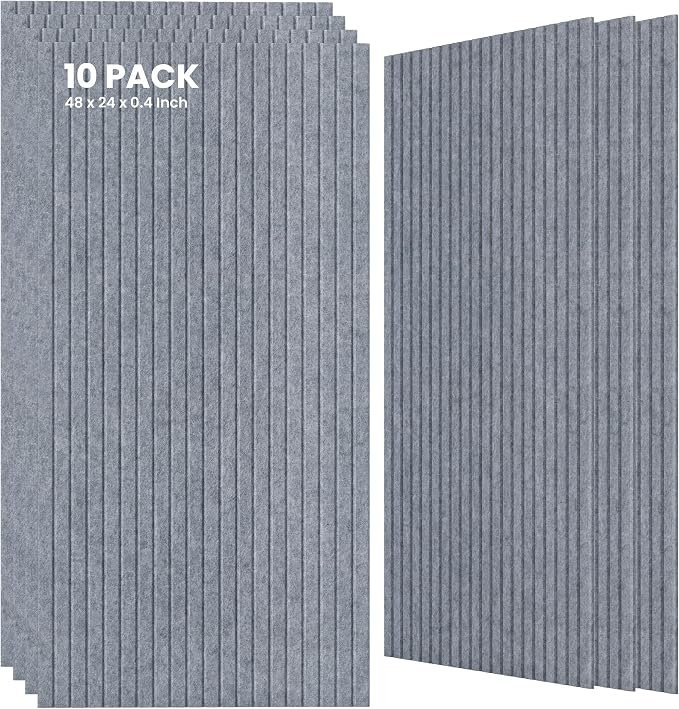 10 Pack Large Acoustic Panels, 47.2 x 23.6 x 0.35 Inch Sound Proof Foam Panels by TO-TH