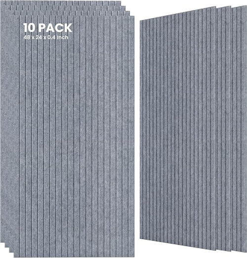 10 Pack Large Acoustic Panels, 47.2 x 23.6 x 0.35 Inch Sound Proof Foam Panels by TO-TH