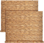 DoubleFill 2 Pcs Bamboo Shades Outdoor Reed Roll Up Blinds 72" W x 72" H by DoubleFill