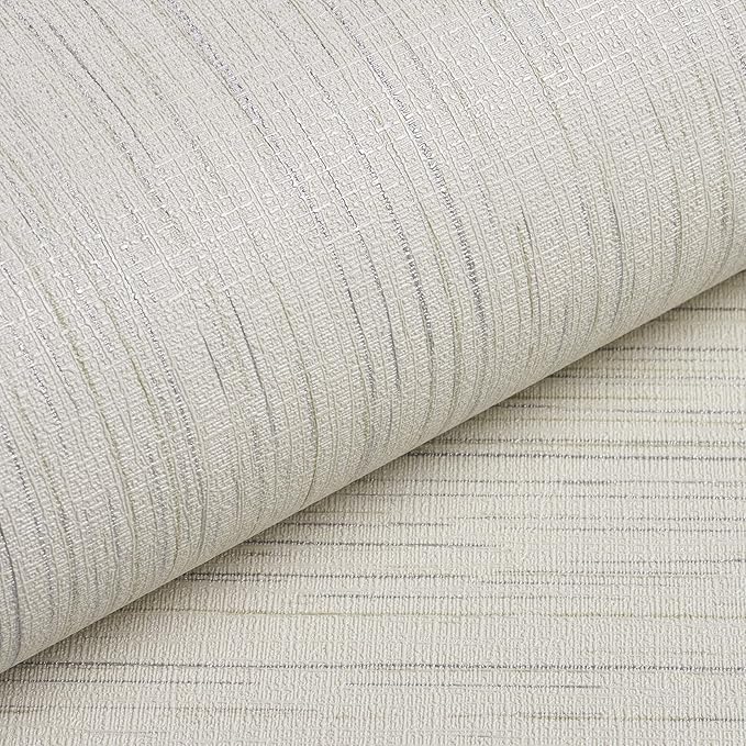Livelynine 15.8x197 Grass Cloth Wallpaper Textured Neutral Beige Peel and Stick - Image 6