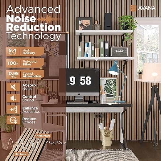 Avana Modern Acoustic Wood Wall Panels – 47.2 X 12.6 Inch White Oak Acoustic - Image 6
