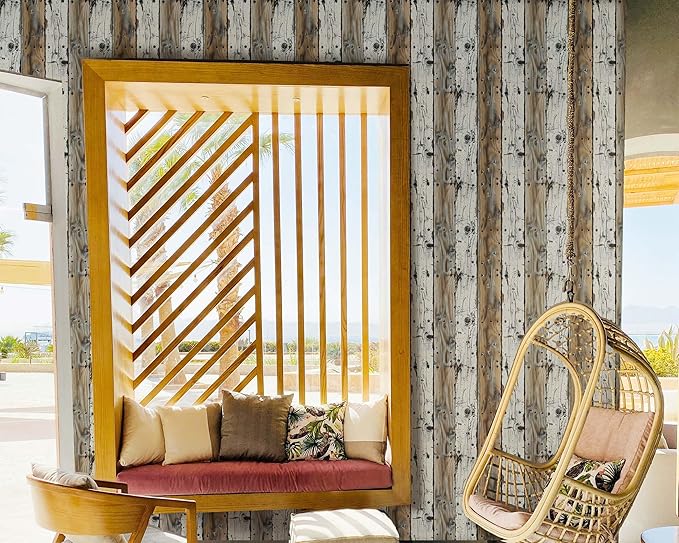 FLFK Shiplap Wallpaper Peel and Stick Removable Wood Wallpaper 16" x 256" Vinyl - Image 6
