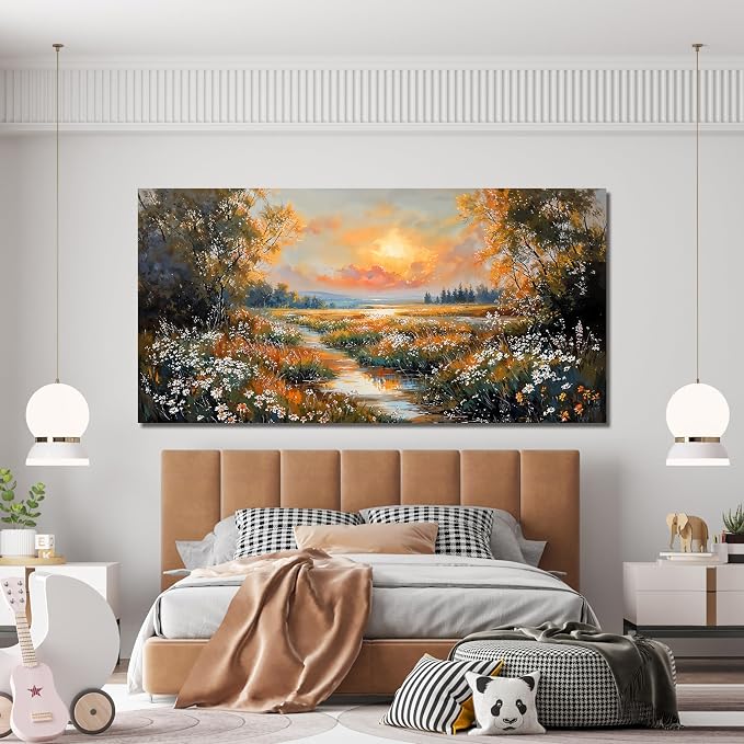 Canvas Wall Art Decor Large Vintage Wildflower Wall Art Prints Canvas Wall Art - Image 2