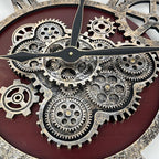 The B-Style Large Real Moving Gears Wall Clock 30 Inch Rustic Retro Industrial - Image 2