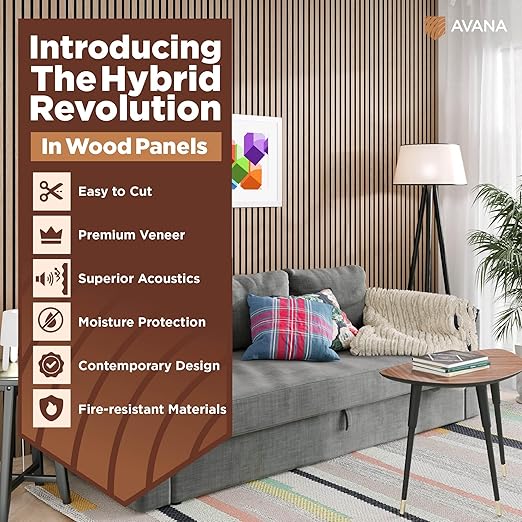 Avana Acoustic Wood Wall Panels – 93.2x11.25 Inch Panels – Fits 94x12 Layout – - Image 2