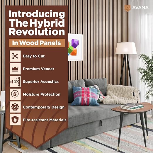Avana Acoustic Wood Wall Panels – 93.2x11.25 Inch Panels – Fits 94x12 Layout – - Image 2