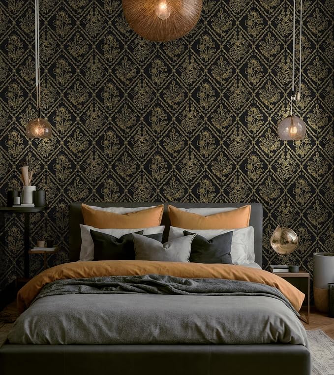 Toduso Peel and Stick Wallpaper Vintage Wall Paper Boho Contact Paper Black and - Image 8