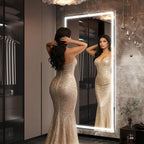 FENNIO Full Length Mirror with Lights, Free Standing Lighted Floor Mirror - Image 9