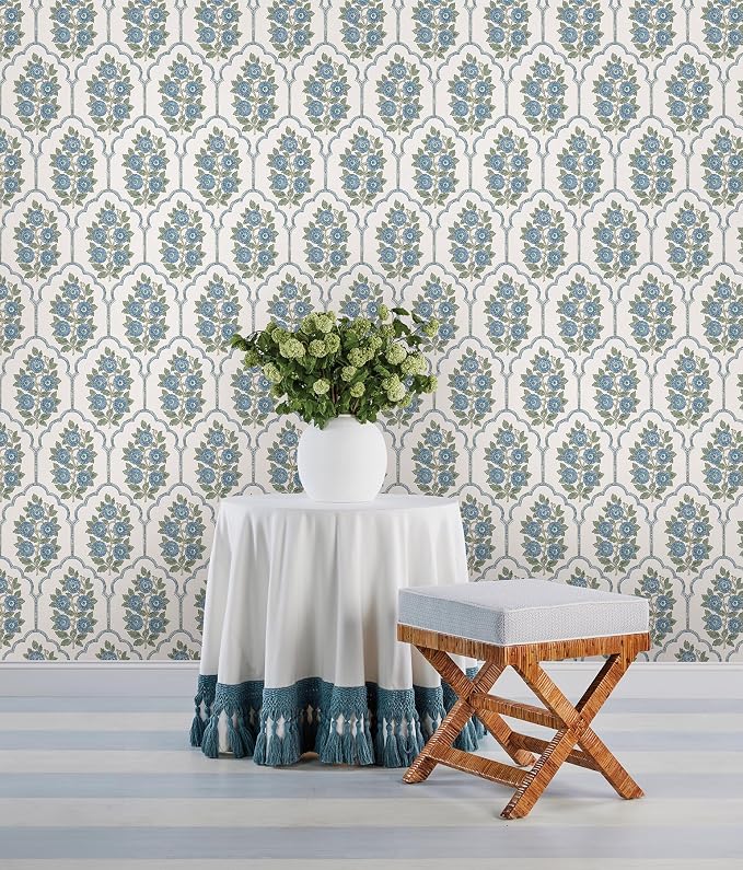 NuWallpaper x Society Social Floral Bazaar Green and Blue Peel and Stick - Image 3