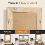 Bathroom Mirror for Wall with Wooden Frame, Bedroom Decor, Vertical or - Image 4