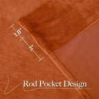 NICETOWN Orange Velvet Curtains 96 inch Long - Image 6