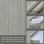 Grey Grasscloth Wallpaper Peel and Stick Textured Wallpaper - Image 2
