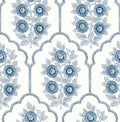 NuWallpaper x Society Social Floral Bazaar Delft Blue Peel and Stick Wallpaper by NuWallpaper