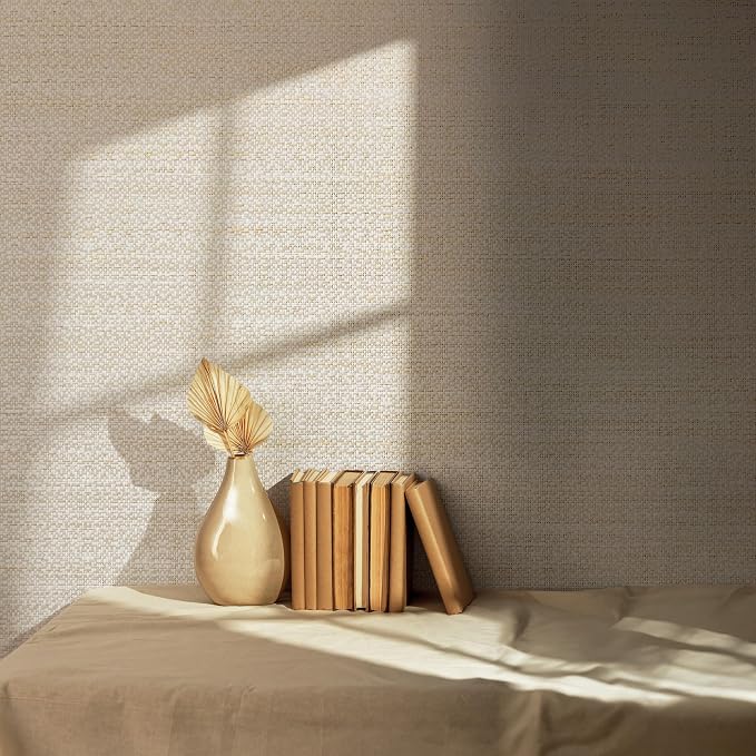 Ansehan Wallcovering W1321 Oxford Collection 36" W x 8 Yard L, Natural Paper - Image 4
